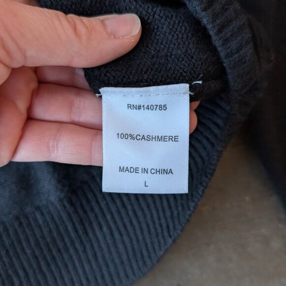 Brochu Walker The Everyday Cashmere Bright Crew in Black large - Picture 8 of 10